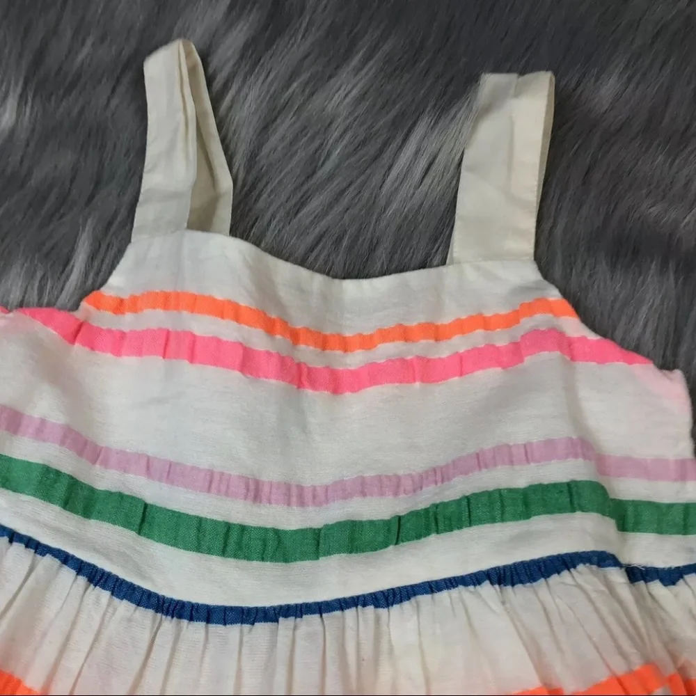 Mini Boden Toddler 3-4 Rainbow Stripe Sun Dress